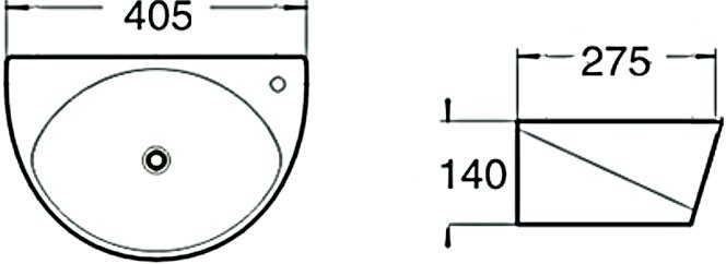 Раковина SantiLine SL-2016 накладная, белая
