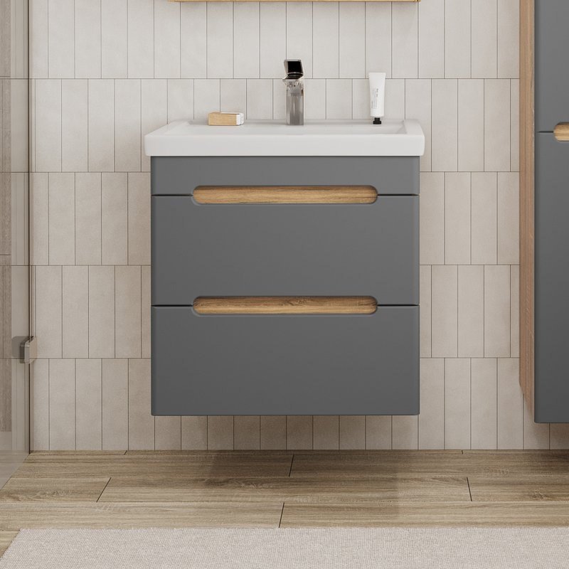 Тумба подвесная SanStar Diva 50 с раковиной Como 50 (комплект), Gold Craft