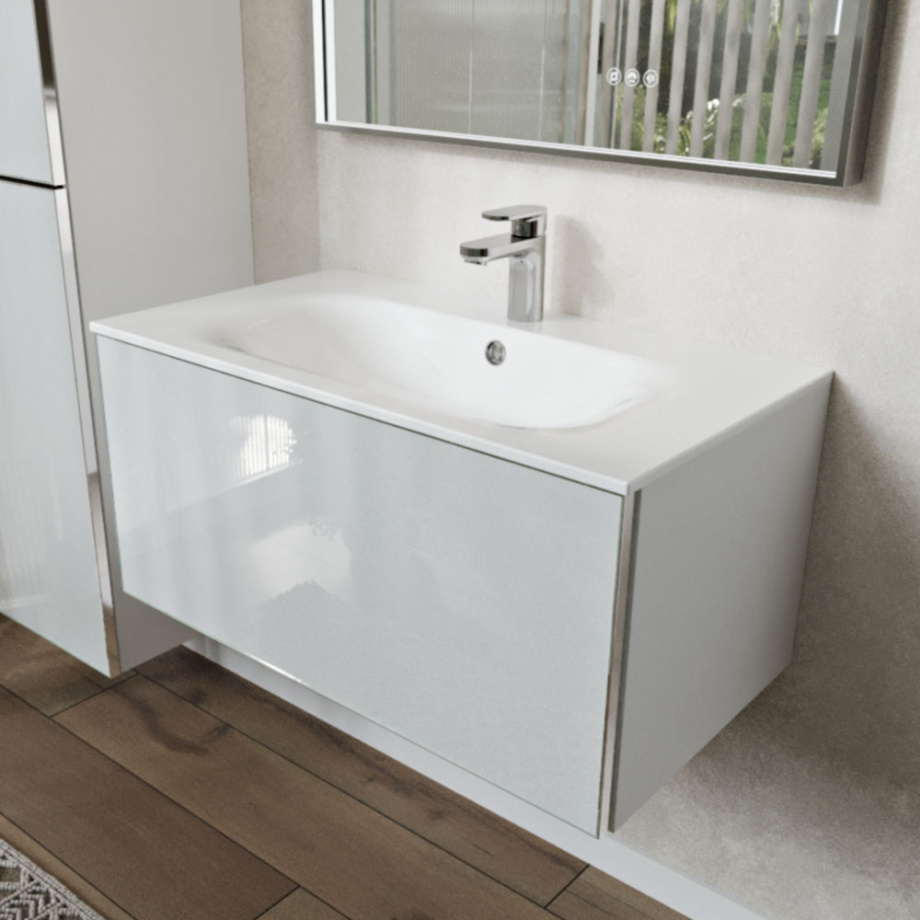 Тумба с раковиной подвесная (80 см) Terminus Vega VEG10801900301OSL, белый