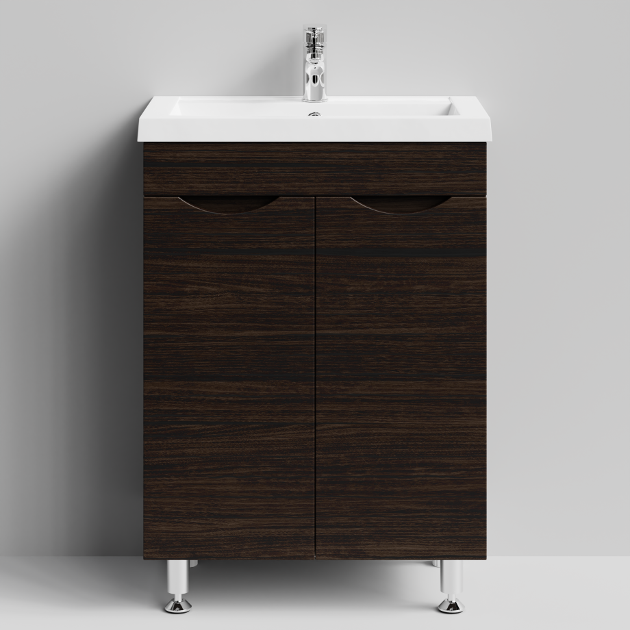 Тумба с раковиной Vod-ok Смайл 58 напольная, Палисандр