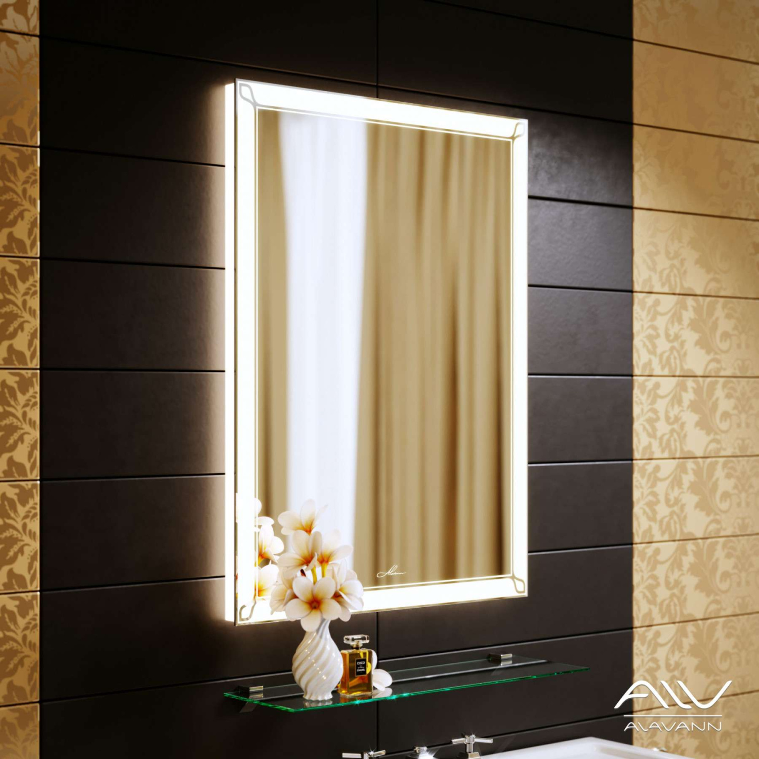 Зеркало Alavann Retro 60 свет, ИК выключатель