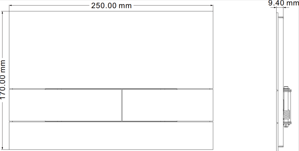 Кнопка смыва Iberica Blanca INOX-S, нержавеющая сталь, механическая, вороненая сталь