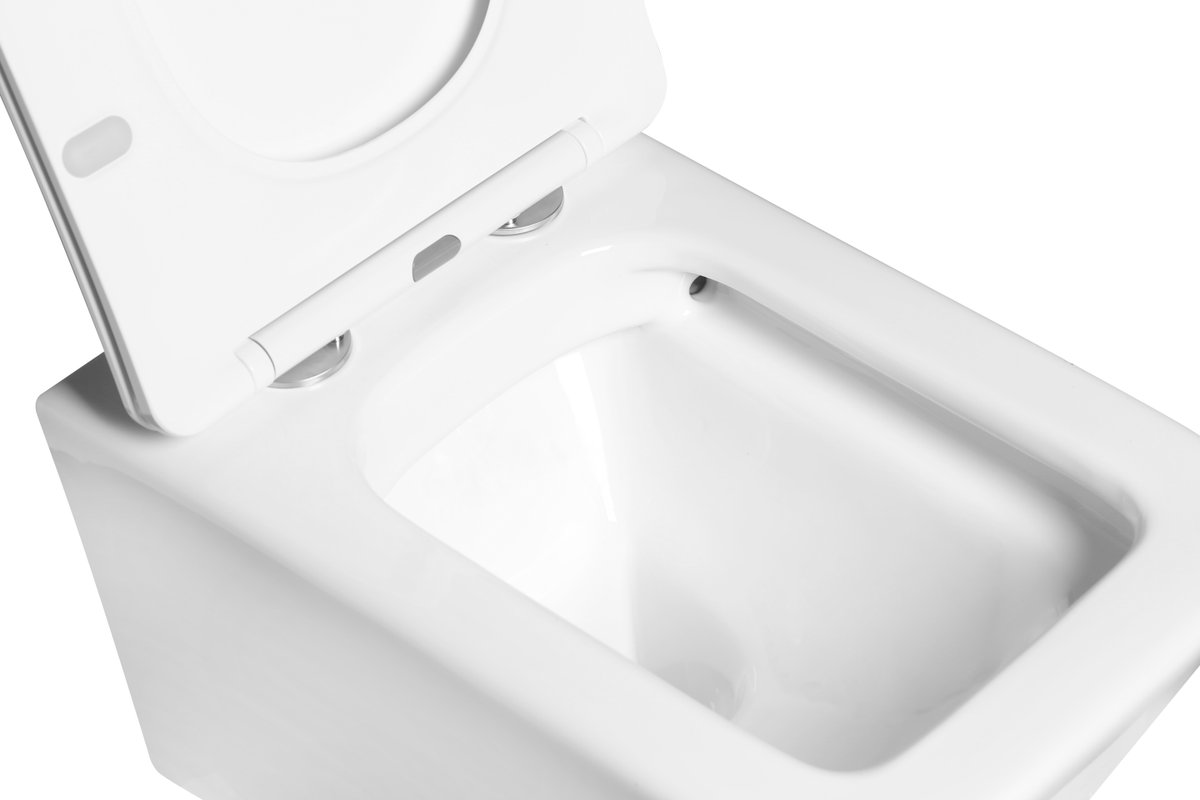 Унитаз подвесной SantiLine SL-5007T+SL-01/K с инсталляцией и кнопкой, белый