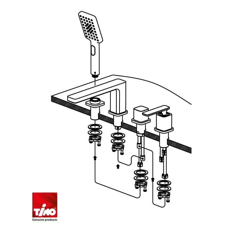 Смеситель на борт ванны Timo Torne 4330/00Y-16Y белый матовый хром/белый