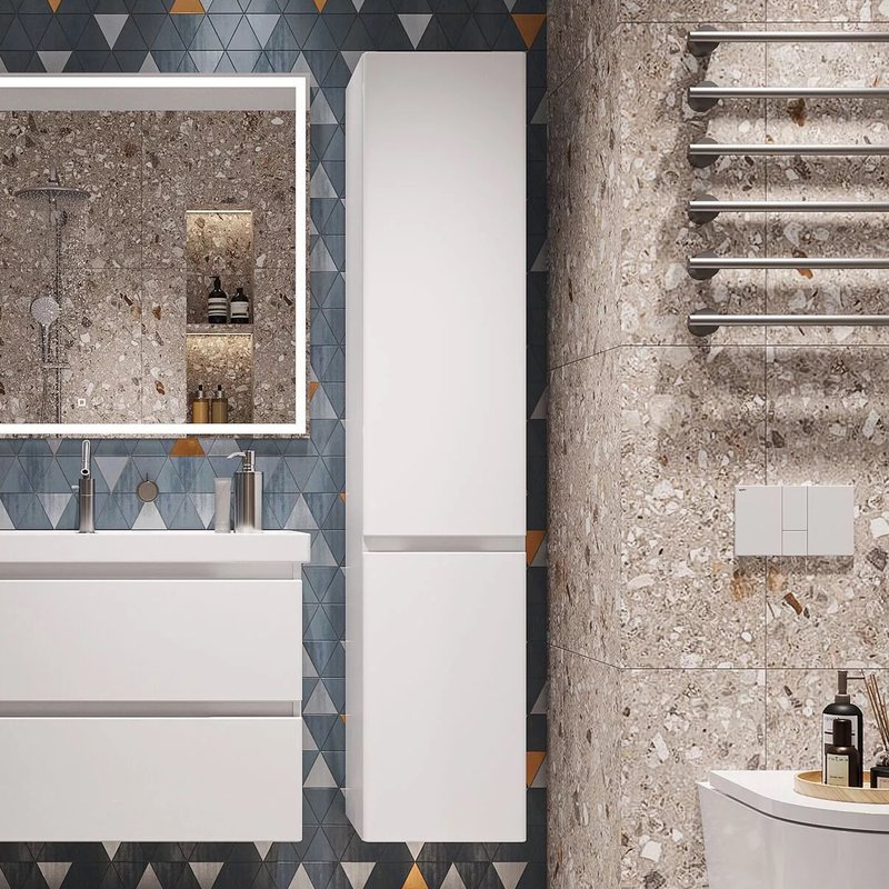 Пенал напольный/подвесной SanStar Riana, универсальный, белый