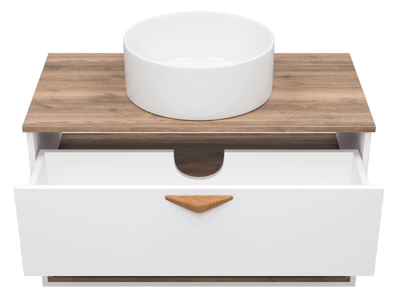 Тумба с раковиной Brevita Bergen 90 с подсветкой подвесная, белый