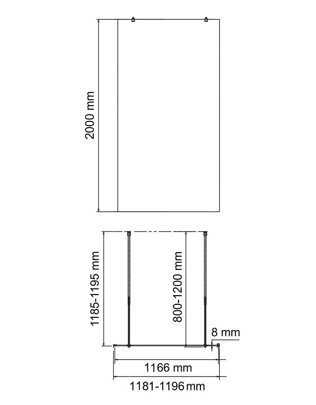 Душевая перегородка WasserKRAFT Vechte 60W40GR графит