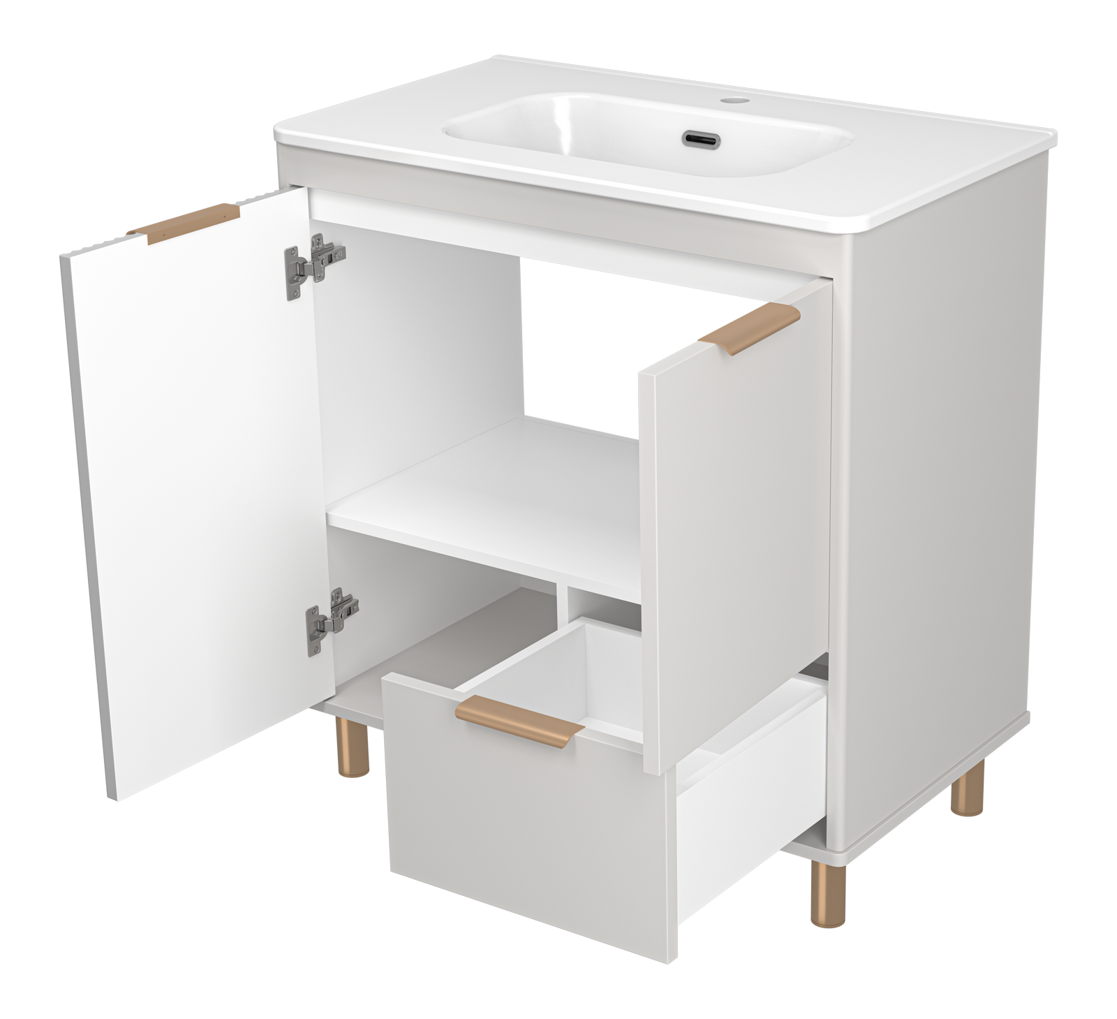 Тумба с раковиной Brevita Risacca Crema 80 напольная, серый