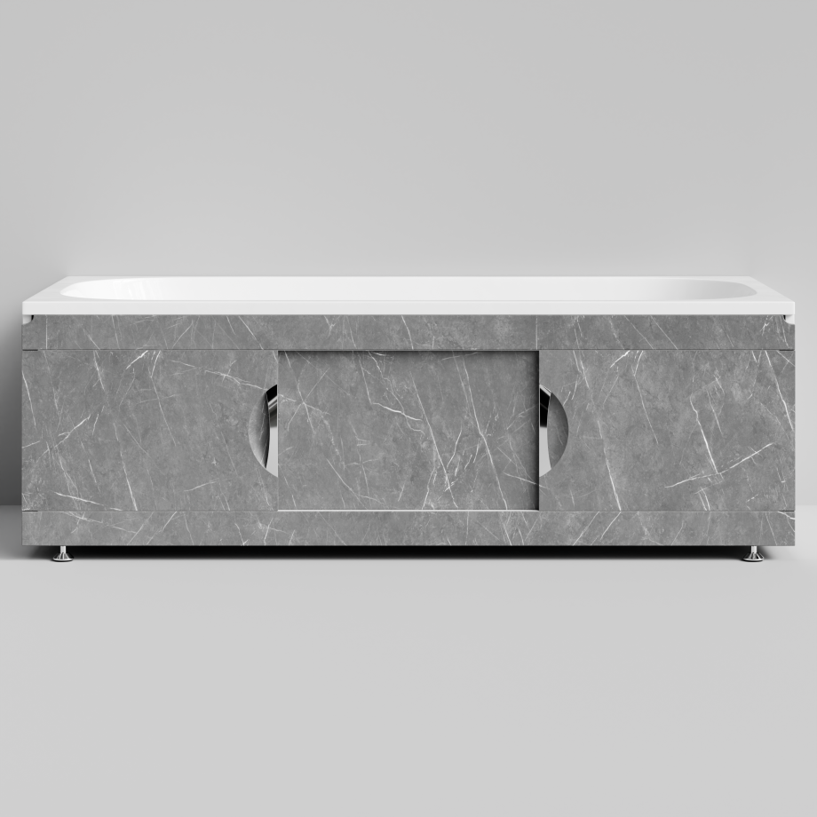 Экран под ванну Vod-ok Топ 170 раздвижной Мрамор Серый софт тач