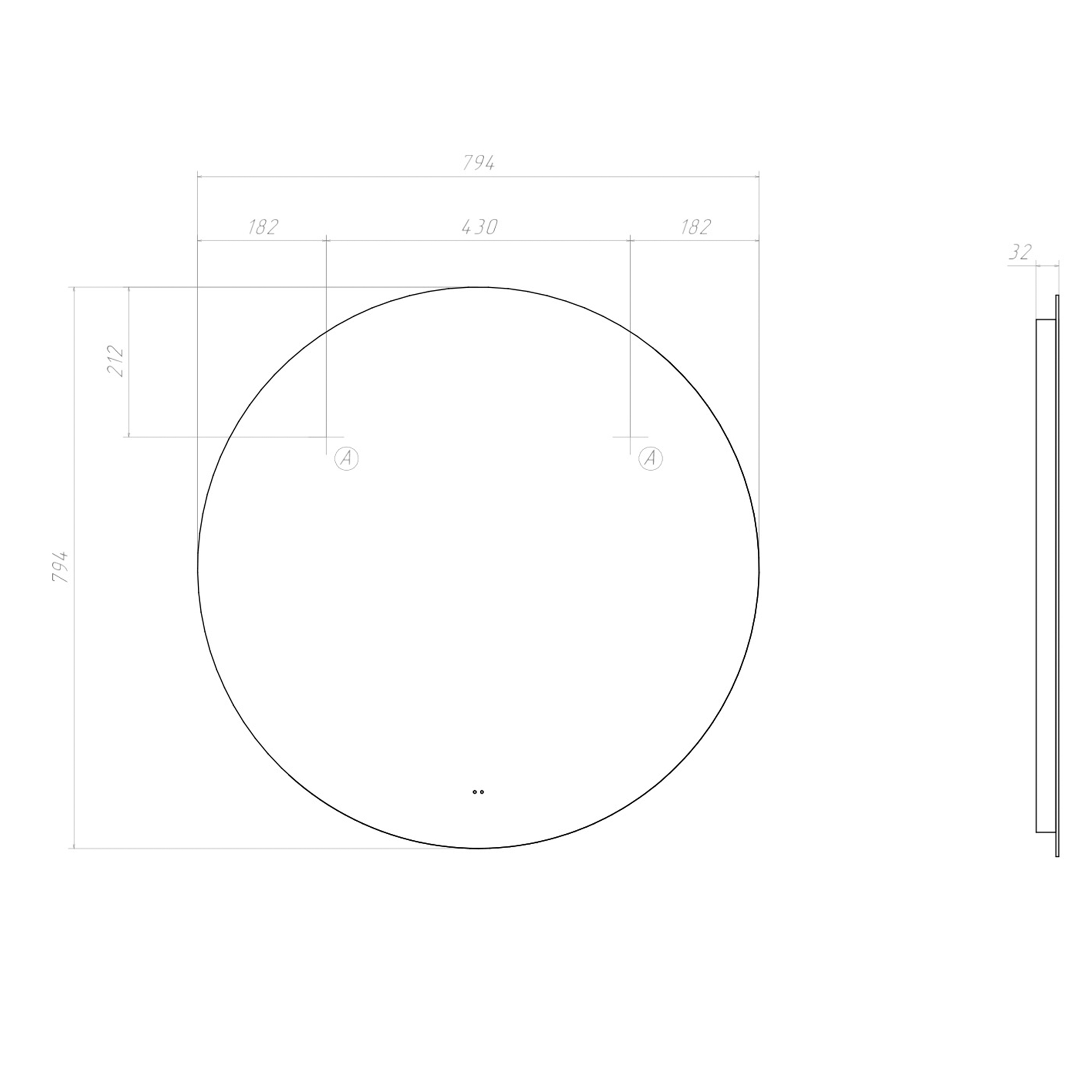 Зеркало Vigo Otti Comfort 800 свет, сенсор, антизапотевания