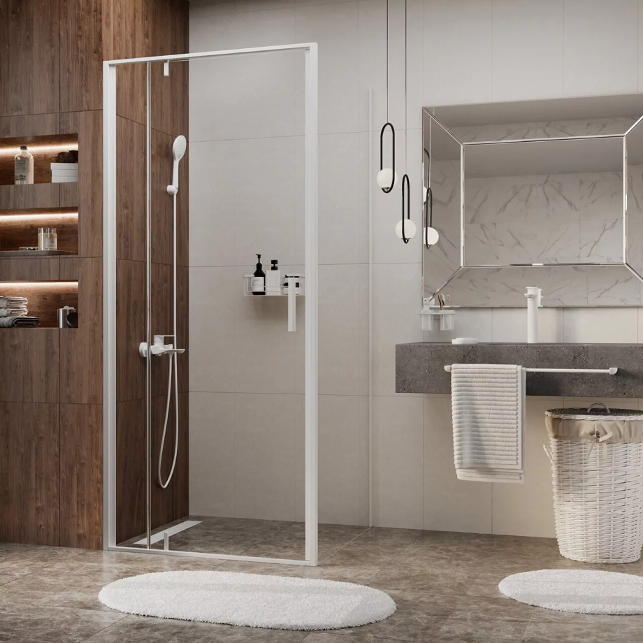 Душевой уголок WasserKraft Neime 19P18 90х100 прямоугольный, без поддона, прозрачное стекло, белый