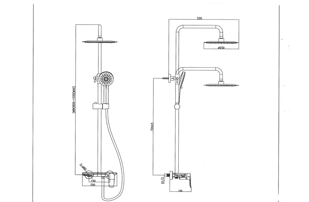 Душевая стойка SantiLine SL-9011MB черный матовый