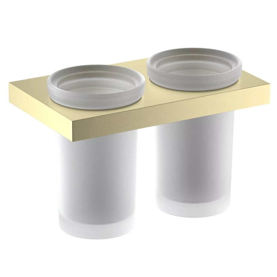 Стакан для щеток двойной Timo Petruma 15234/17 матовое золото