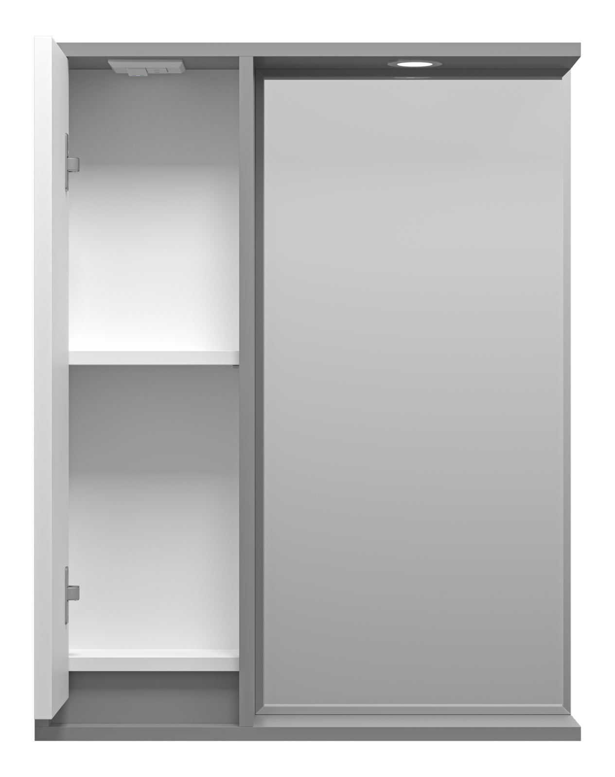 Зеркало-шкаф Brevita Balaton 65 L, белый/серый