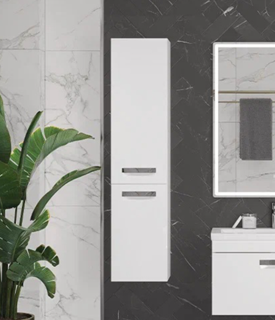 Пенал Velvex Estea 35 см, белый матовый