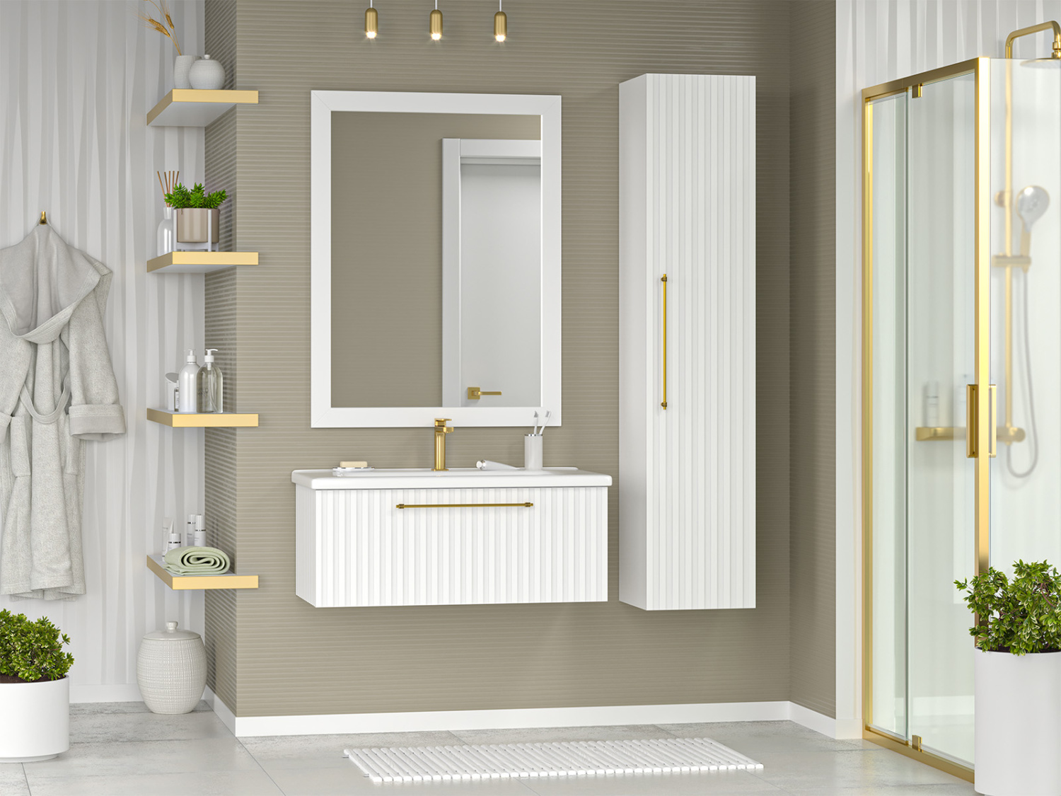 Пенал Brevita Alicante 35 подвесной, L/R, белый