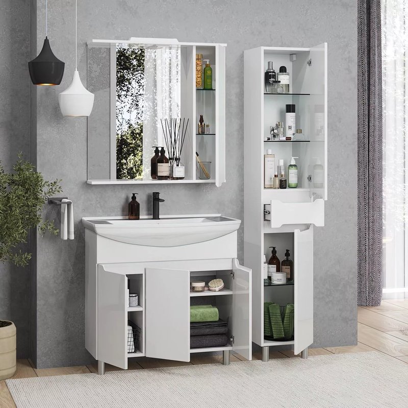 Пенал напольный SanStar Bianca белый