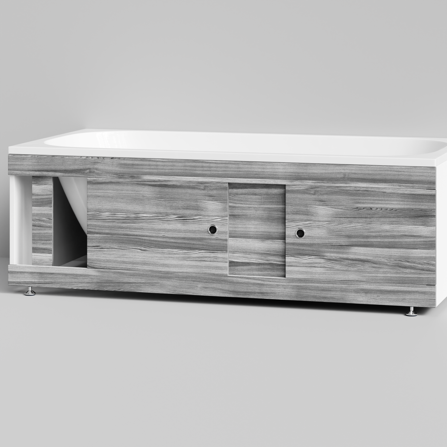 Экран под ванну Vod-ok Купе 170 раздвижной Лиственница структурная контрастно-серая