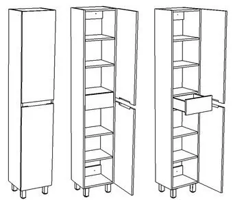 Пенал Corozo Альтаир 35 L/R напольный, универсальный, белый