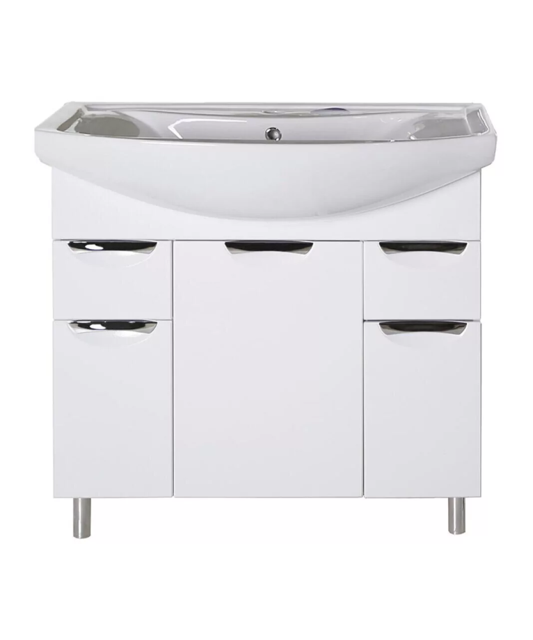 Тумба с раковиной Асб-мебель Мессина 100 напольная, белый