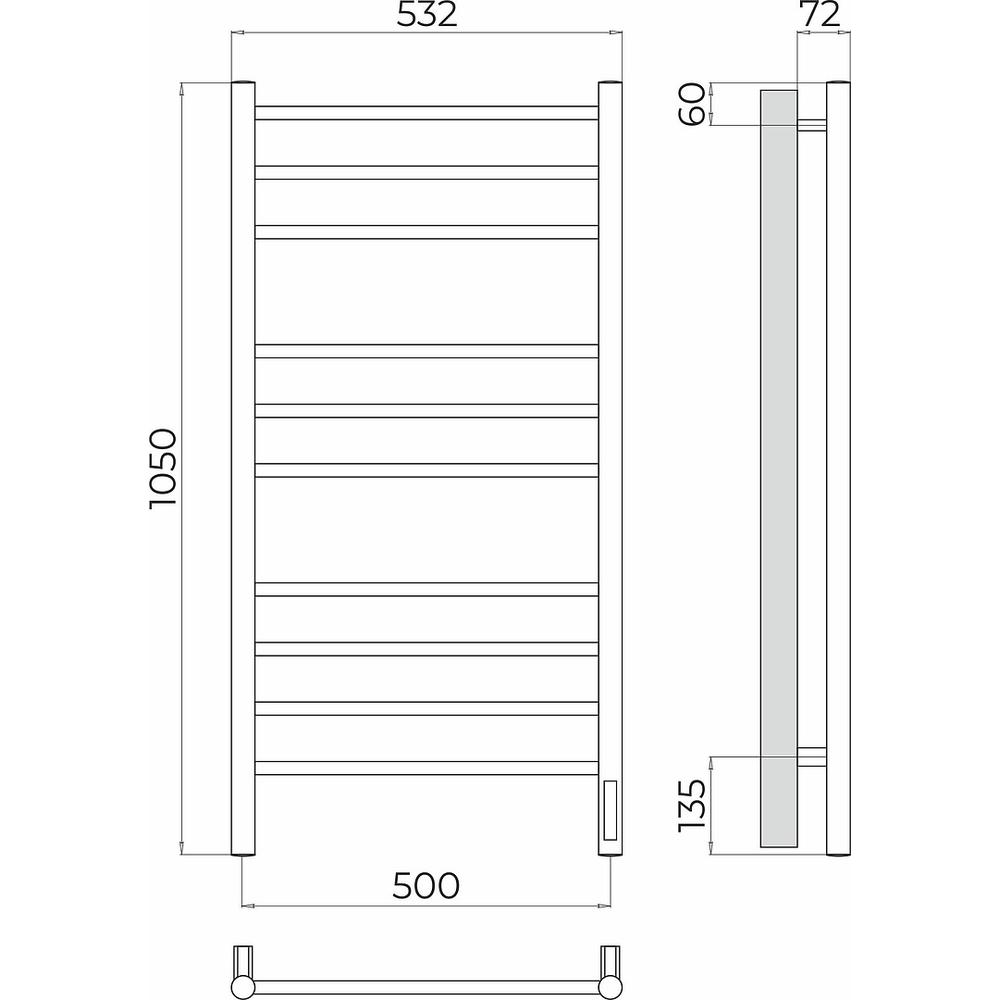 Полотенцесушитель электрический Terminus Аврора П10 50х105