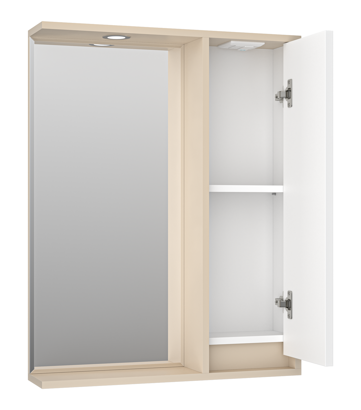 Зеркало-шкаф Brevita Balaton 65 R, белый/бежевый