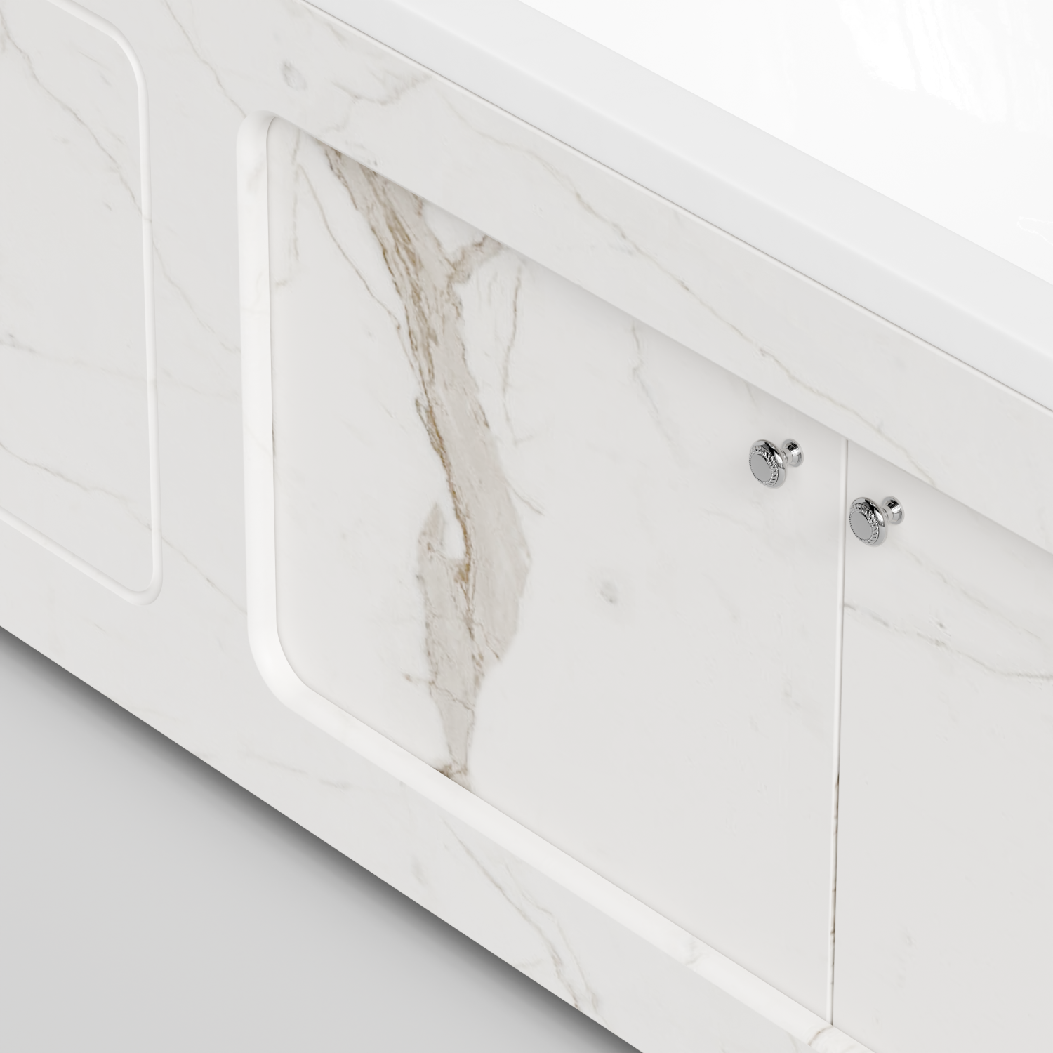 Экран под ванну Vod-ok Лидер 170 раздвижной Мрамор Белый натур милк