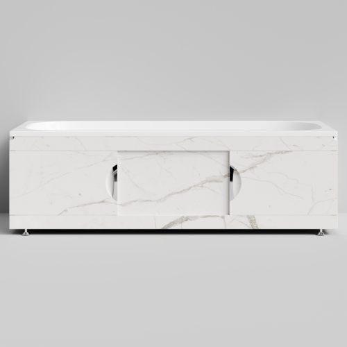 Экран под ванну Vod-ok Топ 180 раздвижной Мрамор Белый натур милк