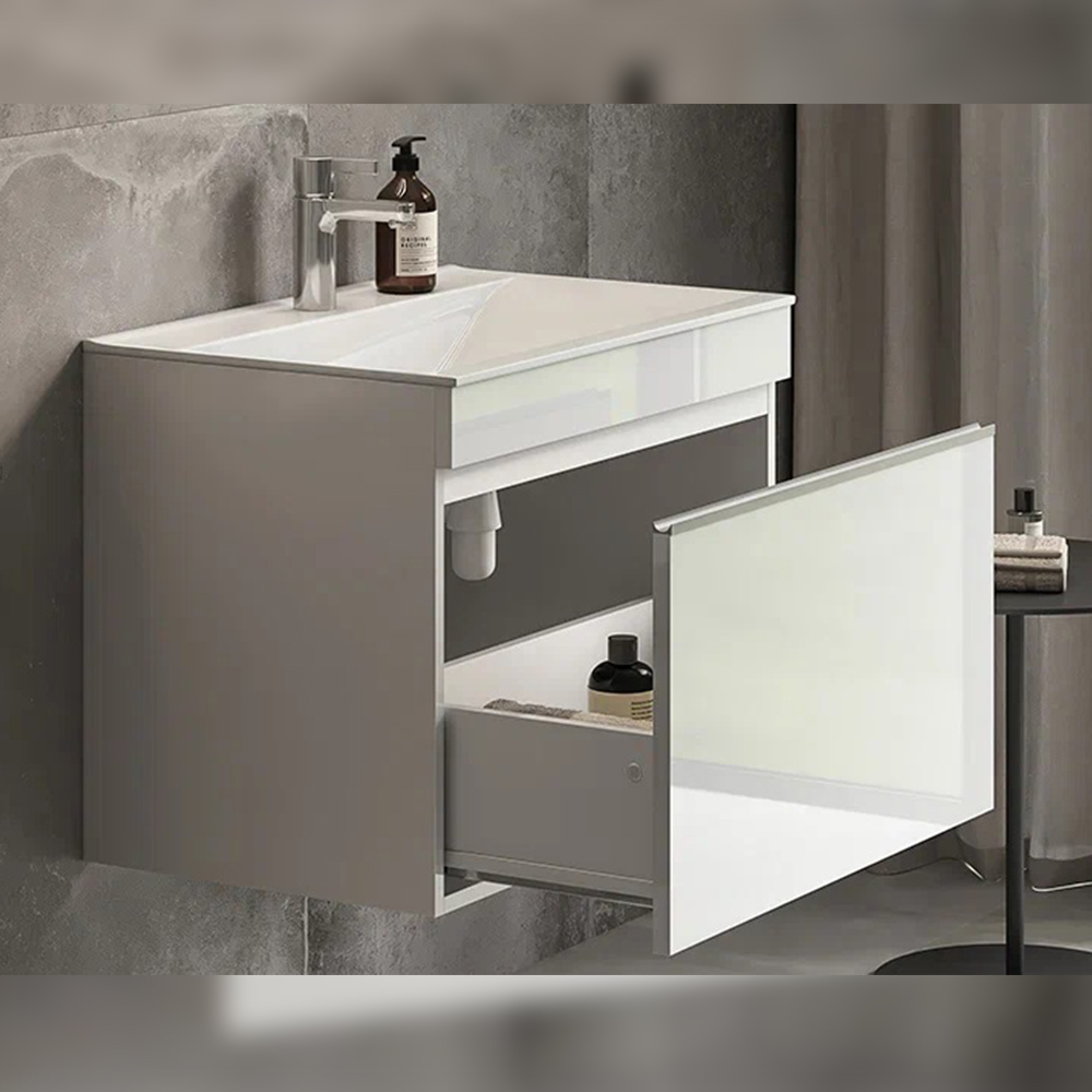 Тумба с раковиной подвесная Velvex Pulsus tp.PUL.PUL.70.1Y белый глянец, 70 см