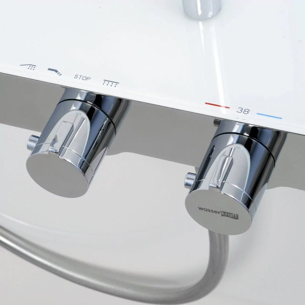 Душевая стойка WasserKraft A113.067.155.CH Thermo хром/белый Soft-touch от магазина Vanna-Vanna.ru!