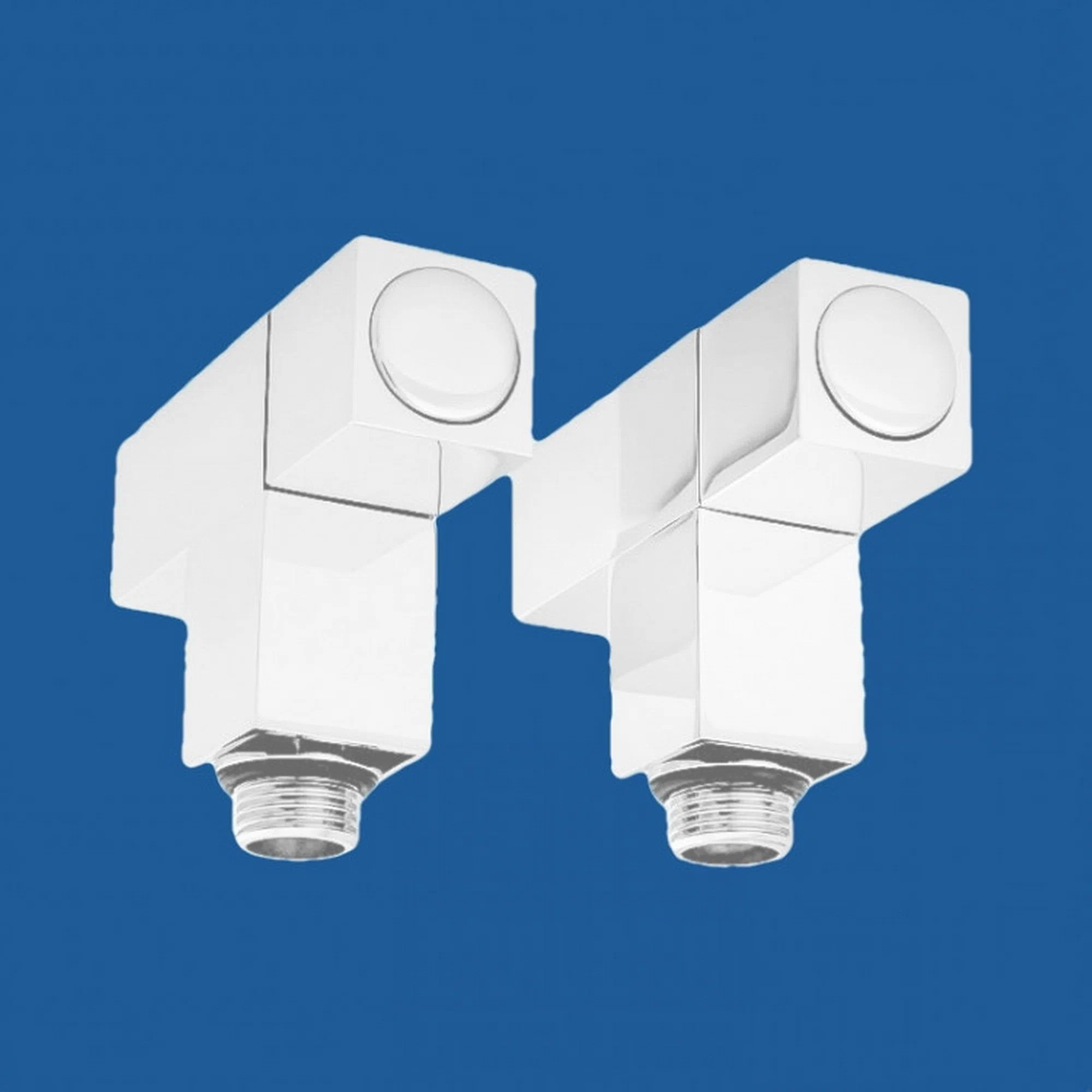 Кран для полотенцесушителя / вентиль угловой Energy, 1/2'' - 3/4'', цвет белый матовый, ручка квадрат - 2 шт.