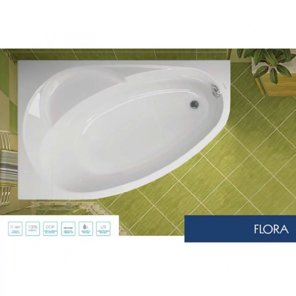 Ванна акриловая VagnerPlast Flora 150x100x43 левая