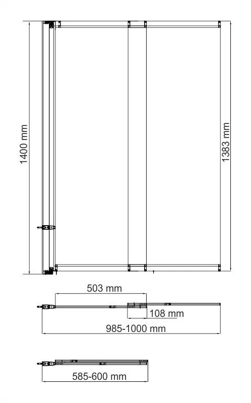 Стеклянная шторка WasserKraft Dill 61S02-100 WasserSchutz профиль черный Стеклянная шторка WasserKraft Dill 61S02-100 WasserSchutz профиль черный