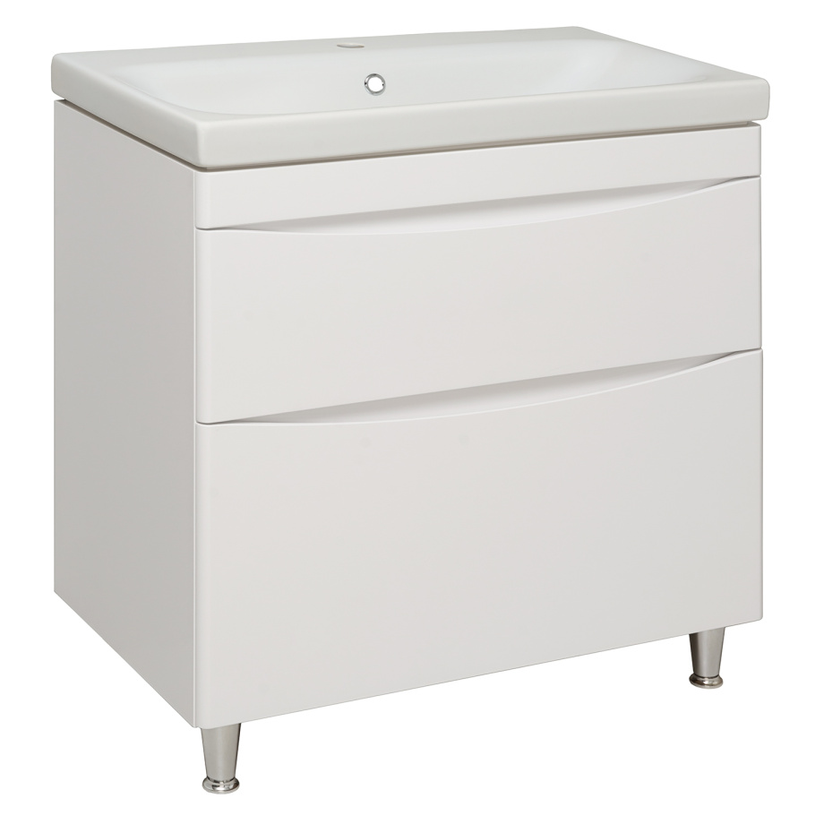 Тумба напольная Runo Афина 80 с раковиной Moduo 80, белый