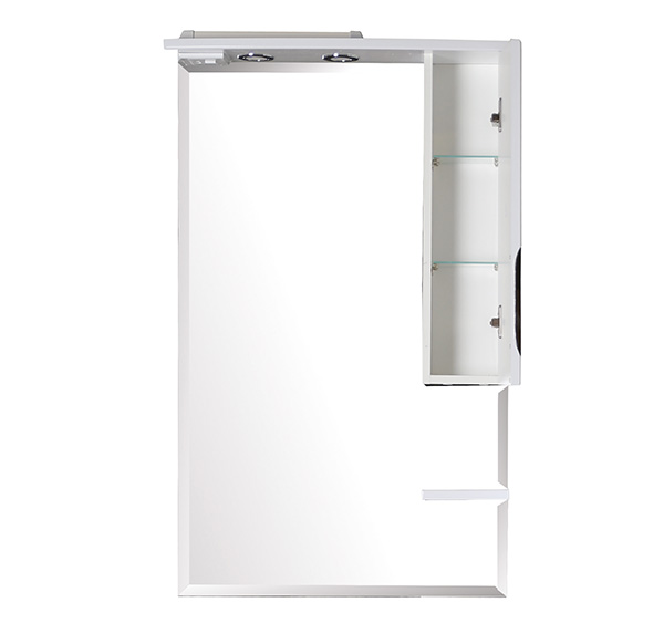 Зеркало со шкафчиком Асб-мебель Мессина 70 R свет, белый