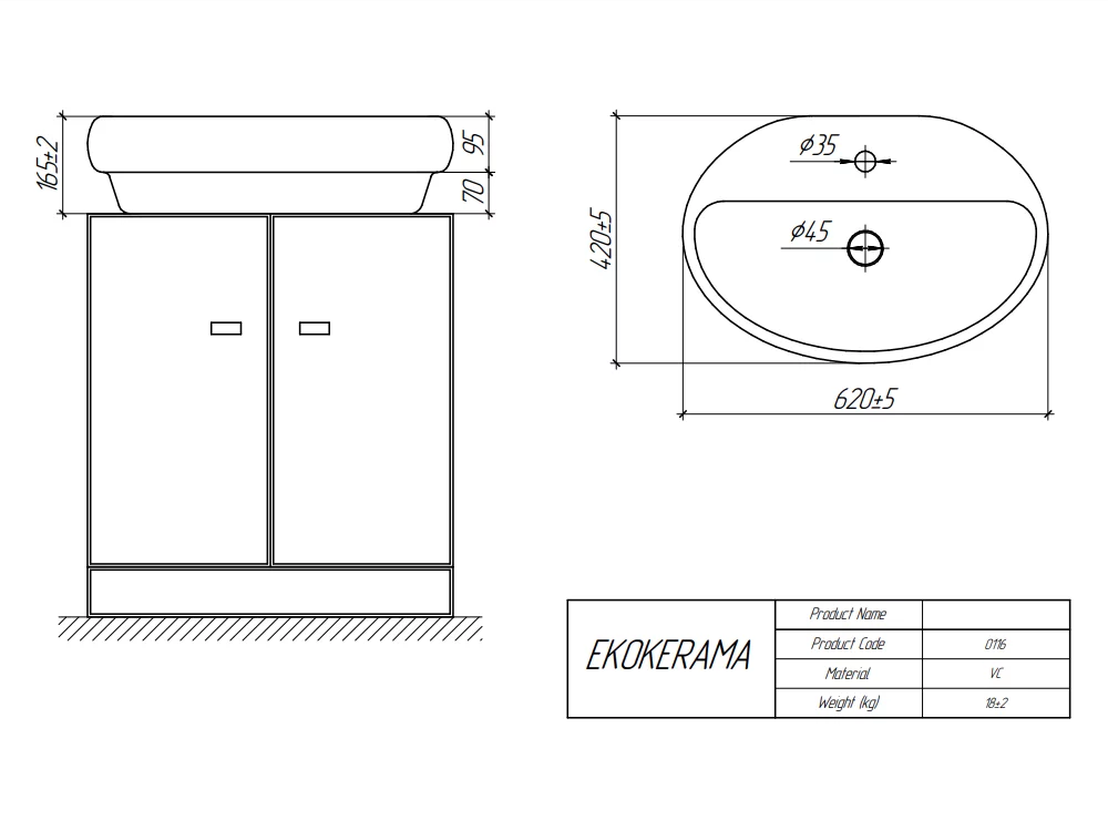 Тумба с раковиной Brevita Savoy 80 подвесная, белый