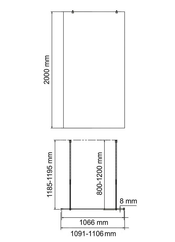 Душевая перегородка WasserKRAFT Vechte 60W46GR-FL графит