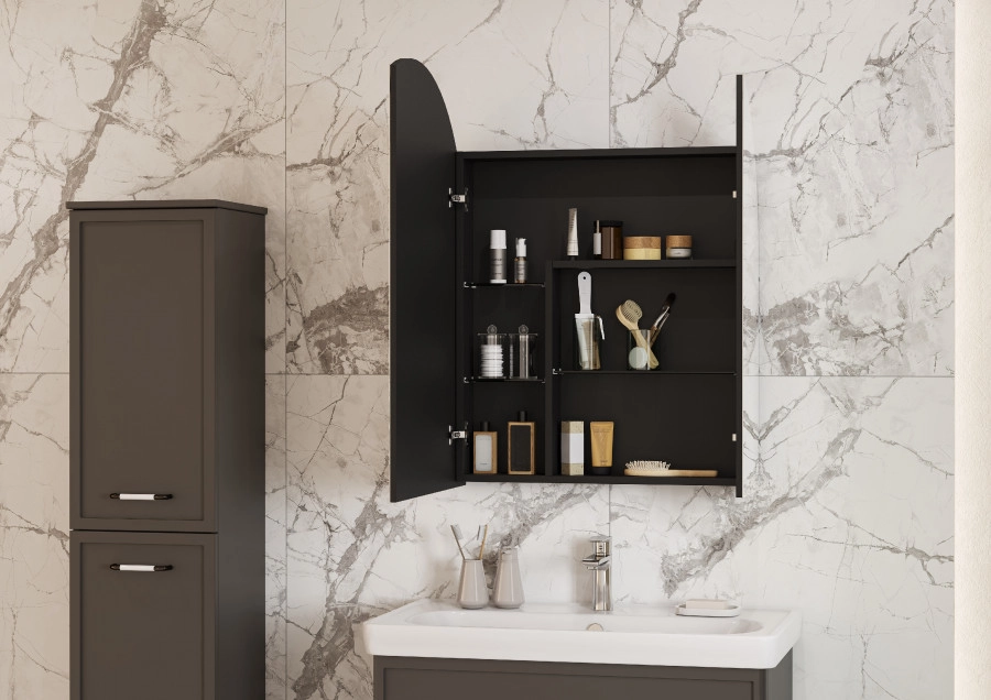 Зеркало-шкаф Aquaton Санта-Барбара 80 графит