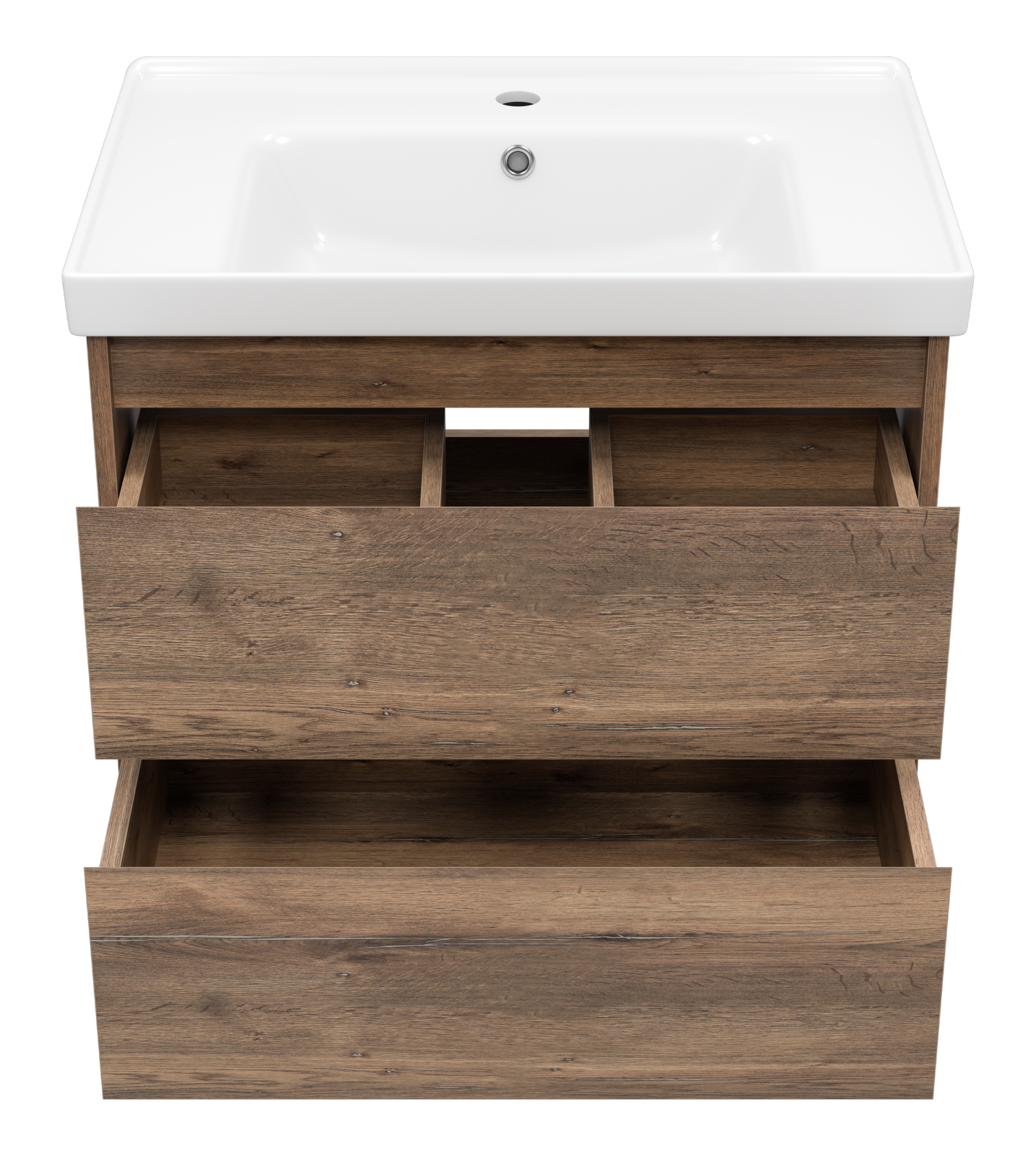 Тумба с раковиной Brevita Dallas 70 подвесная, дуб галифакс