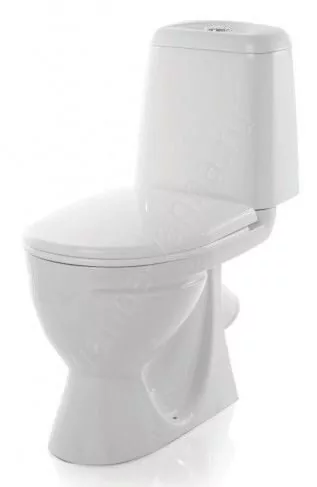 Унитаз Sanita Идеал комфорт напольный, компакт, с косым выпуском, белый