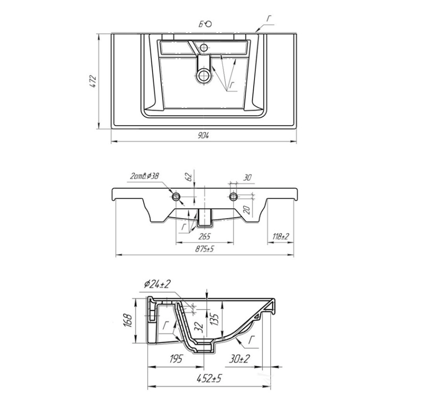 Тумба с раковиной подвесная Dreja Perfecto 90 см, белый