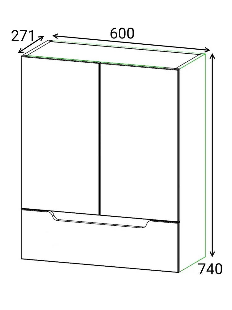 Шкаф навесной Emmy Агата 60 с ящиком, белый от магазина Vanna-Vanna.ru!