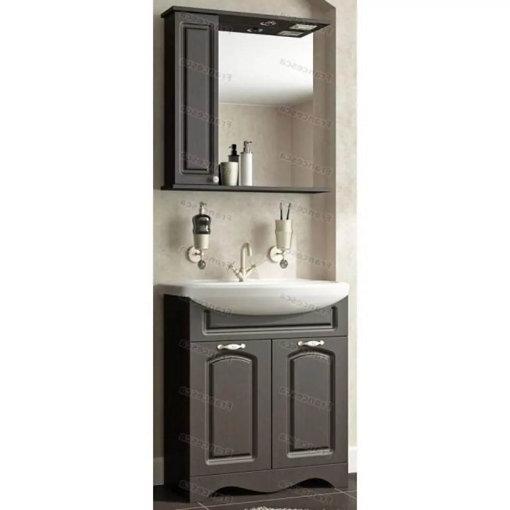 Зеркало-шкаф Francesca Империя 75 L свет, венге