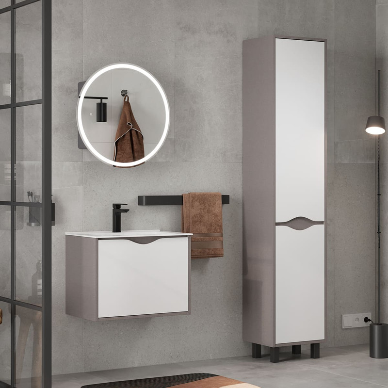 Зеркальный шкаф EQUIL Smile LED D60 графит софт