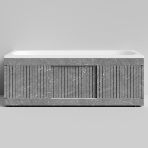 Экран под ванну Vod-ok Тач 150 раздвижной Мрамор Серый софт тач