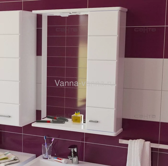 Зеркало со шкафчиком Санта Омега 50 R свет