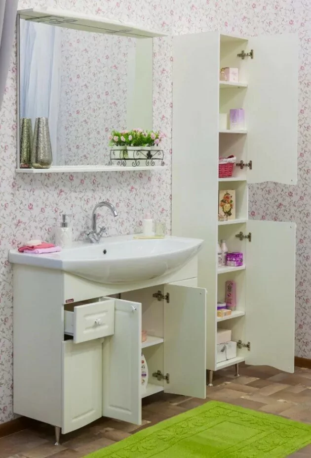 Тумба с раковиной Sanflor Софи 105 напольная, белая