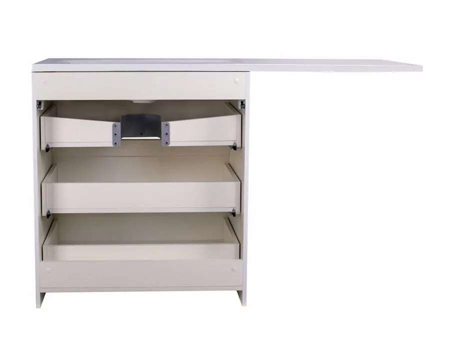 Тумба напольная Style Line Даллас 150 люкс plus ПВХ с раковиной Даллас 150 под стиральную машину, 3 ящика, правая, белая