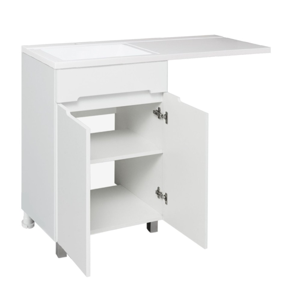 Тумба напольная Runo Парма 60 с раковиной Гамма 120 лайт правое крыло + кронштейн