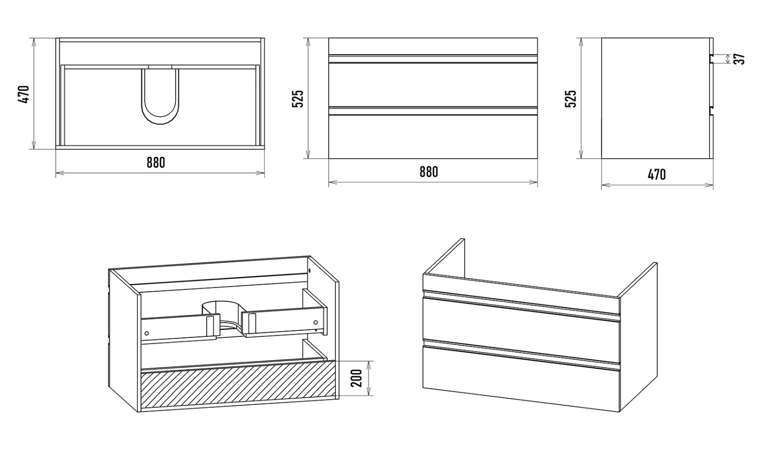 Тумба с раковиной Misty Ингрид 90 подвесная, белый